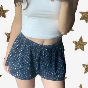 Cute Blue Flowy Shorts